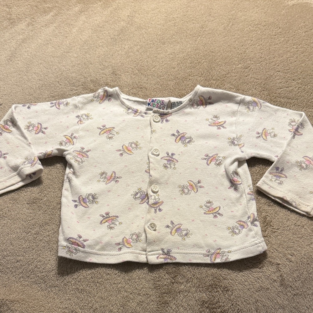 Kids Button Down Shirt with Angelina ballerina Print